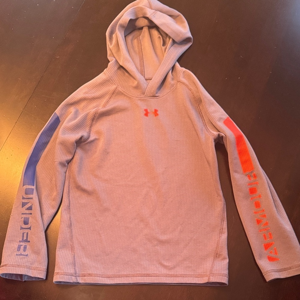 Under Armour Kids Hoodie - Gray with Blue and Red Accents